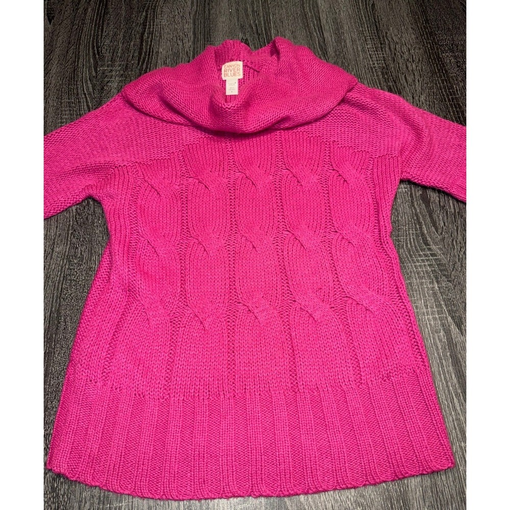 Canyon River‎ Blues Pink Cable Knit Cowl Neck Sweater Size M